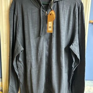 FAHERTY MENS Sunwashed Slub Zip Hoodie Blue Nights XL
